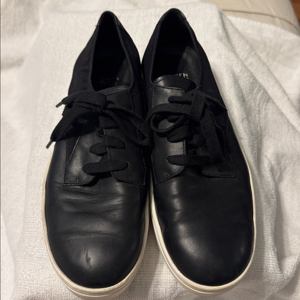 Eileen Fisher black leather sneakers. Good condition.